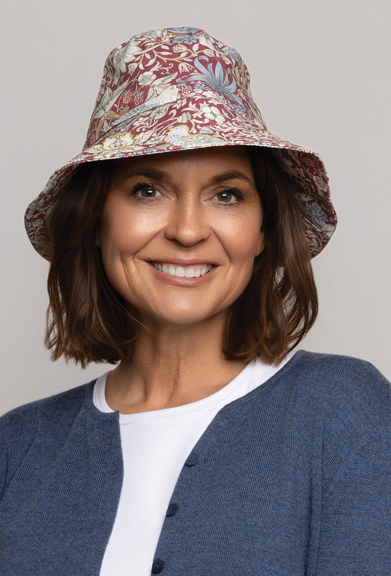 Liberty Bucket Hat - Strawberry Thief Plum
