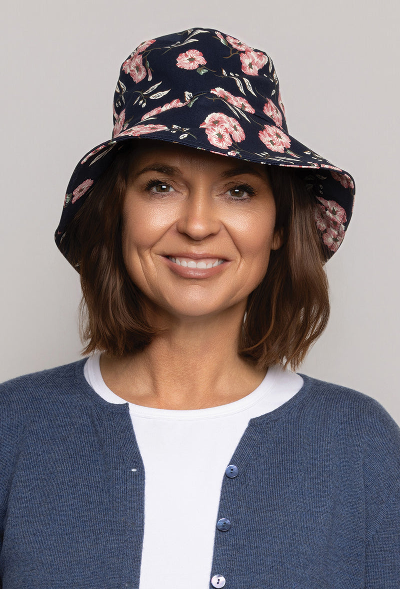 Bucket Hat - Navy Floral