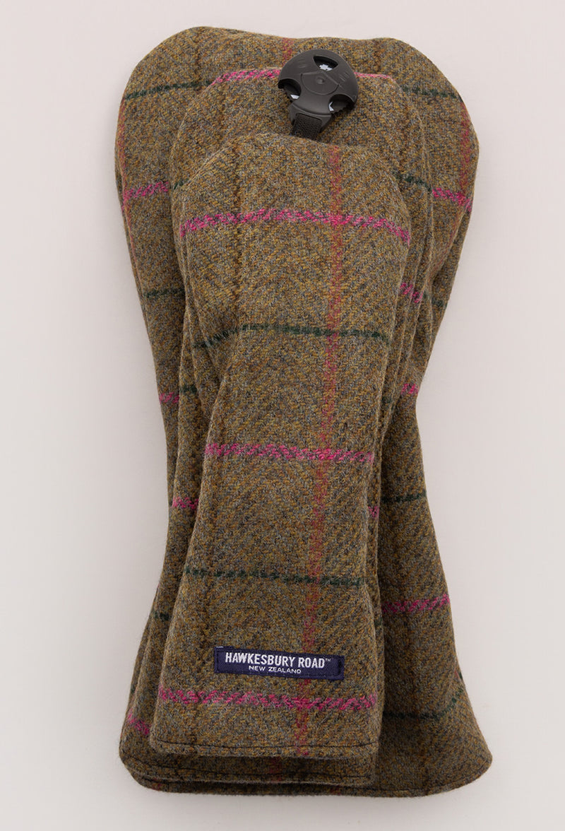 Golf Head Cover Set Of 3 - Wool Plaid