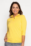 1/2 Zip Organic Cotton Turtleneck 3/4 Sleeve