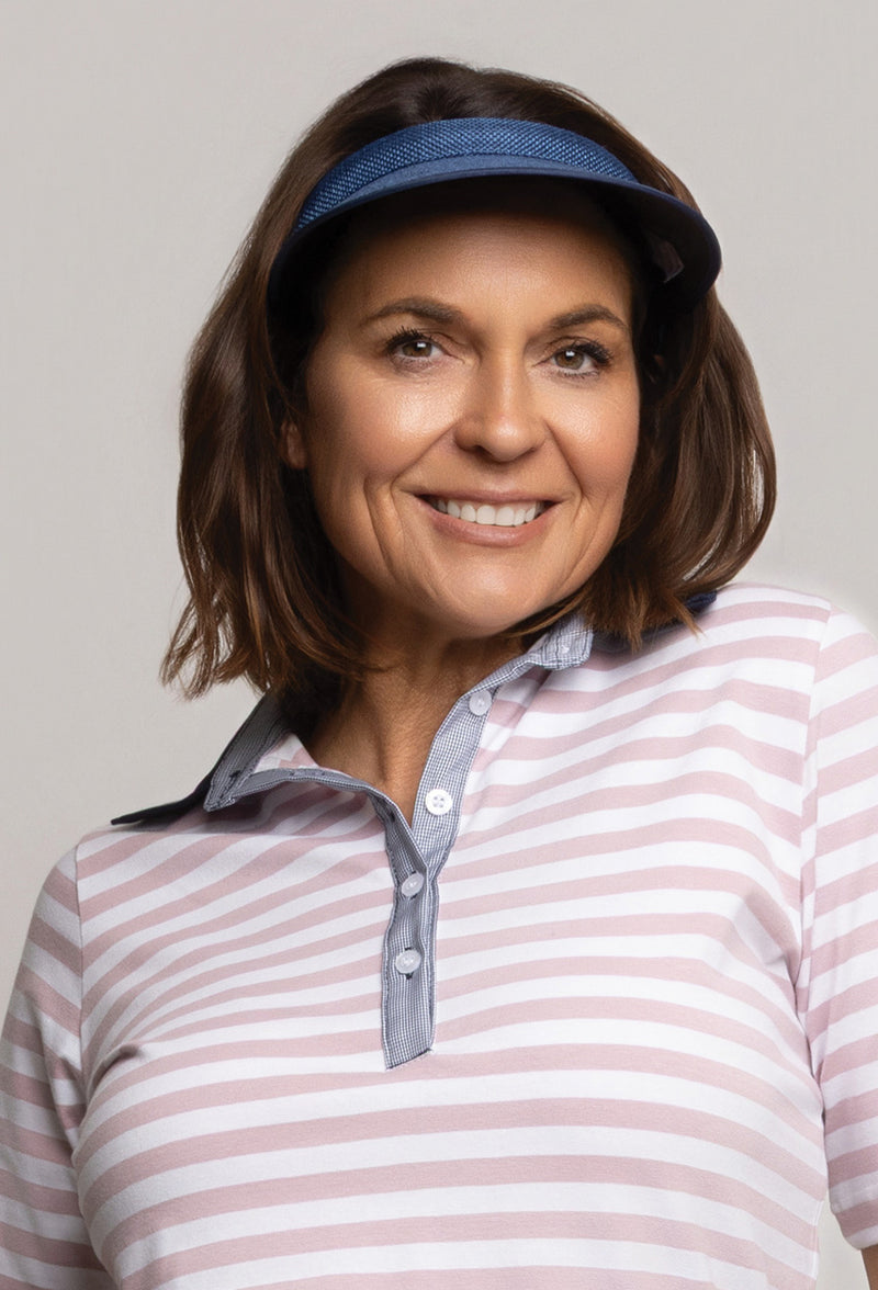 Striped Polo - Pink/White