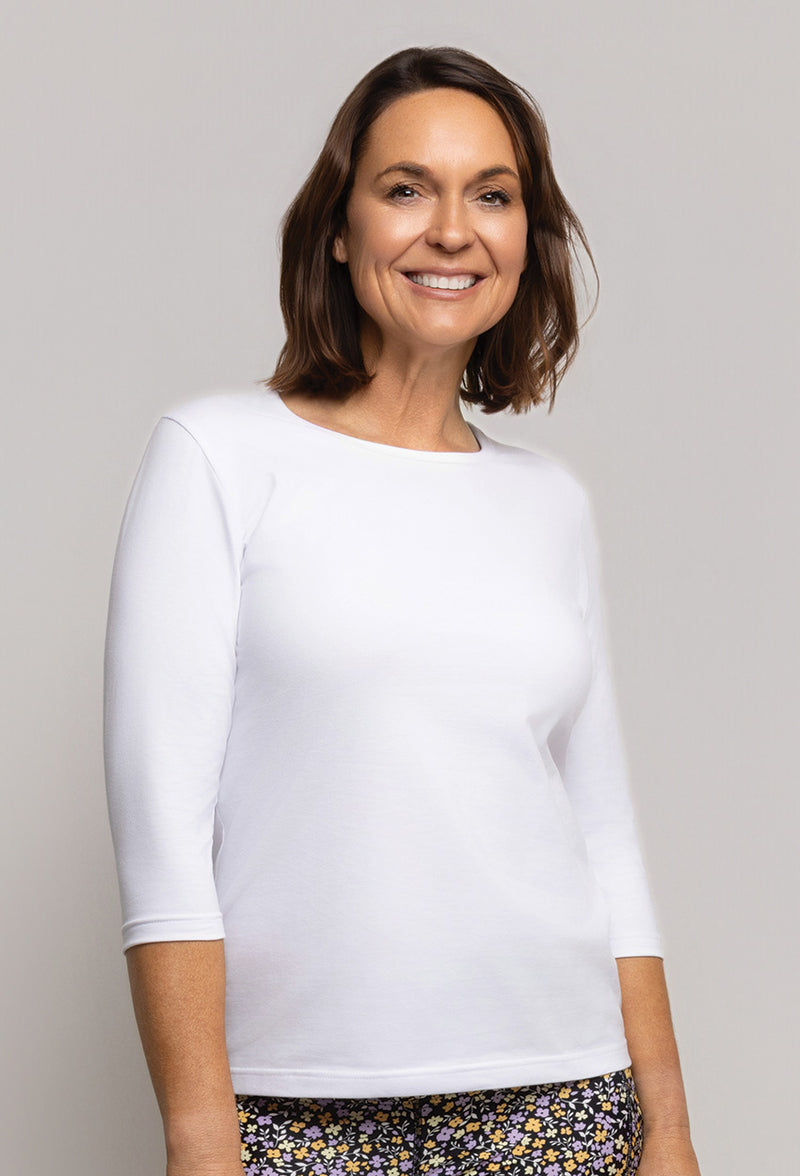 Organic Cotton Crew  3/4 Sleeve